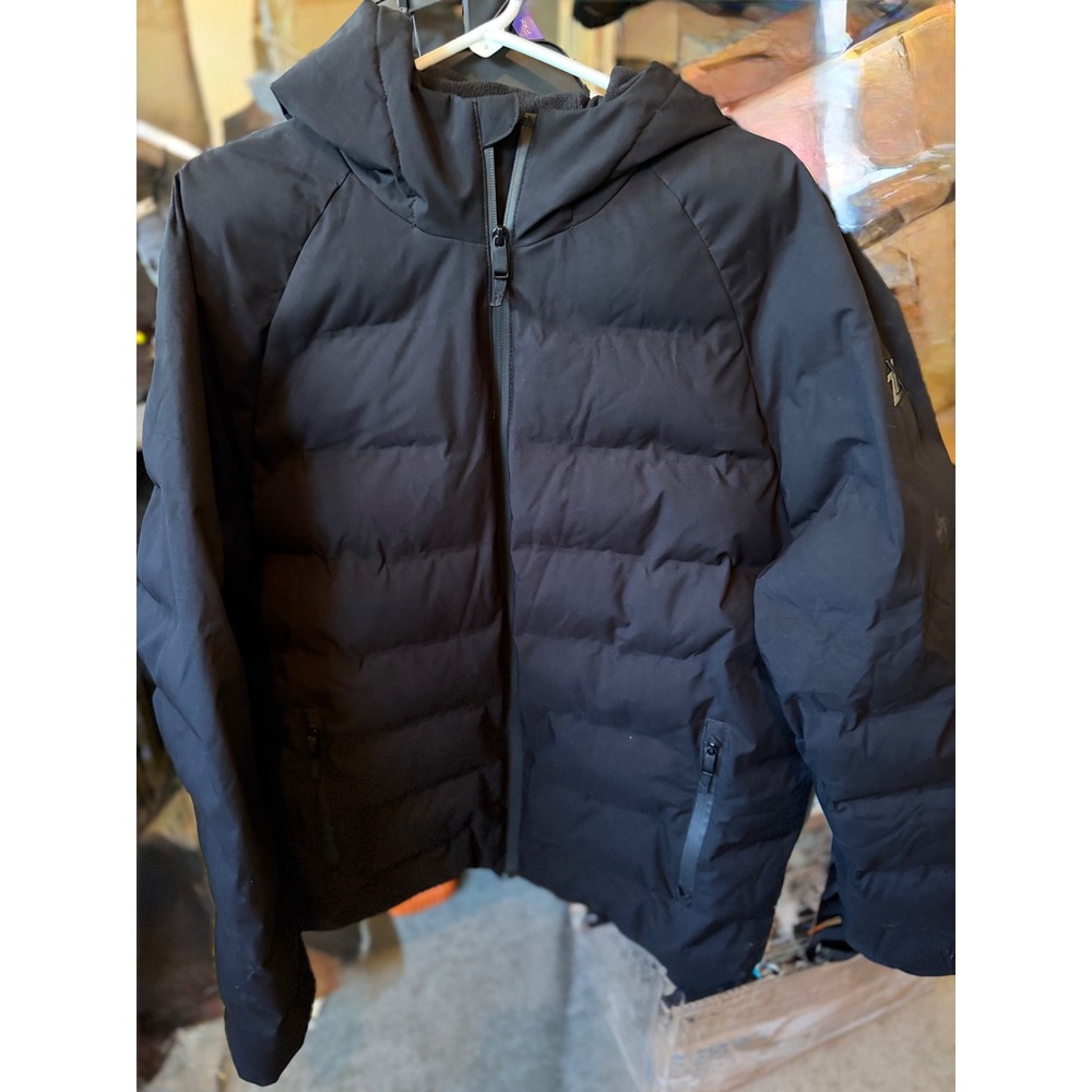 ZeroXposur Mens Black Hooded Puffer Jacket Fleece Lined Winter Coat XL